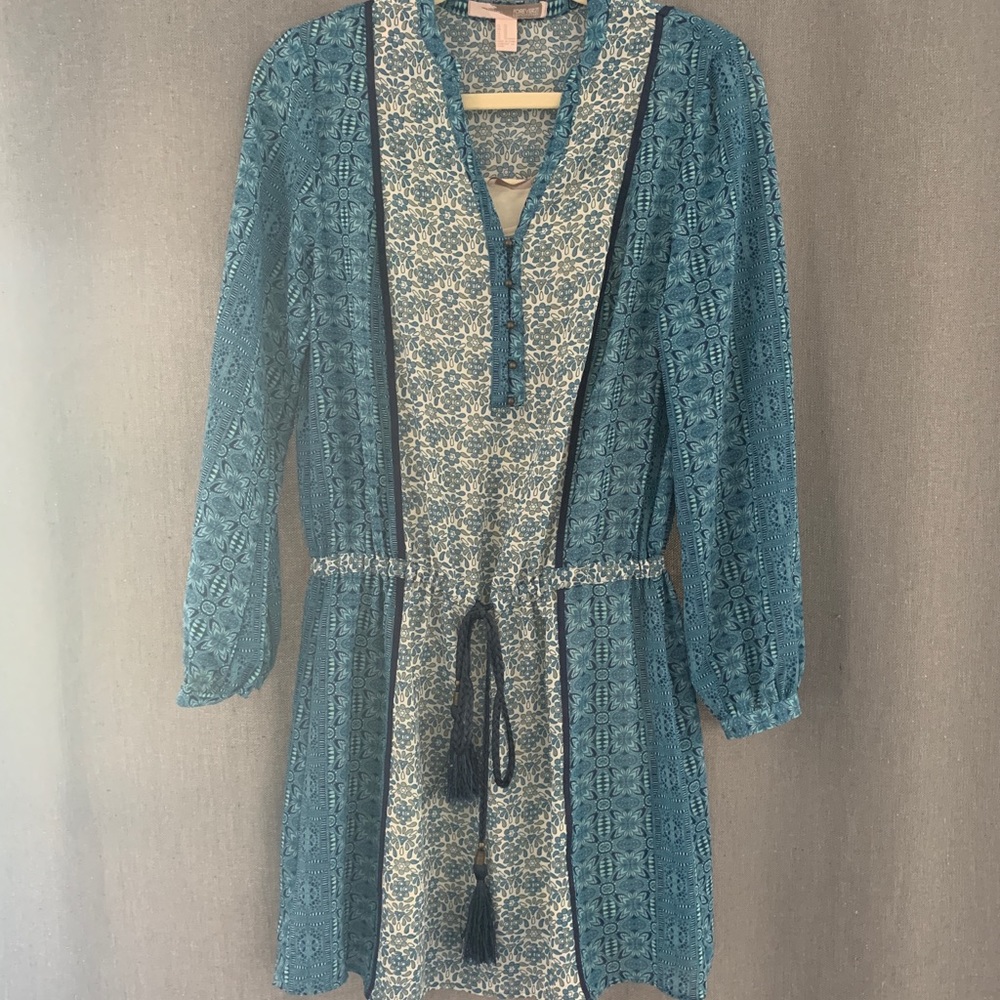 Blue Boho drawstring dress